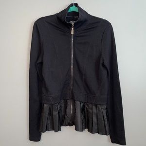 EUC Calvin Klein Performance Quick Dry Zip Up Jacket Pleated Peplum Waist Size M